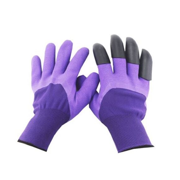 Garden Gloves With Claws For Digging - Purple - Picture 3 of 6